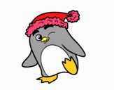 Pingüino con gorro de Navidad