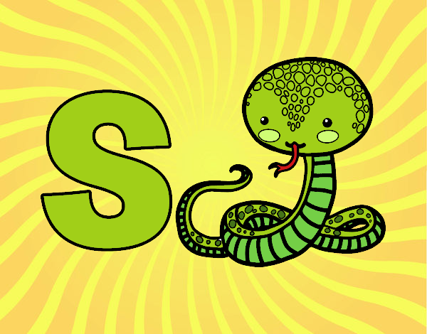 Letra S: Con una Serpiente