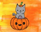 Un gatito de Halloween