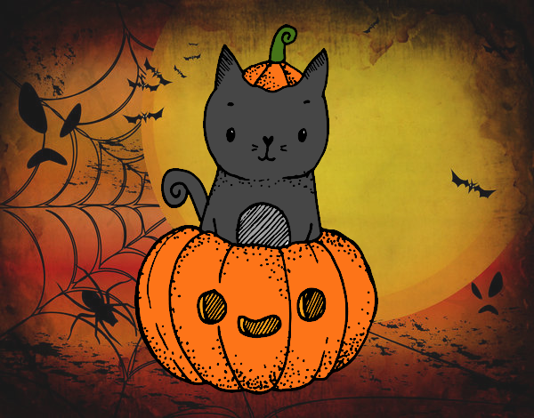 Un gatito de Halloween