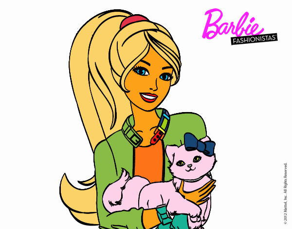 Barbie con su linda gatita