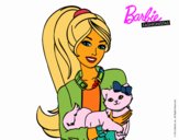 Barbie con su linda gatita