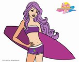 Barbie con tabla de surf