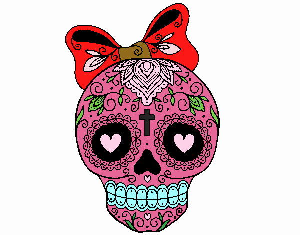 Calavera mejicana con lazo