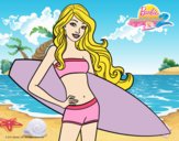 Barbie con tabla de surf