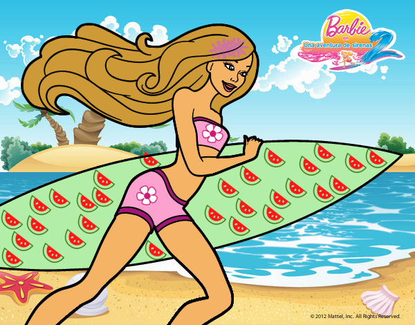 Barbie corre al agua