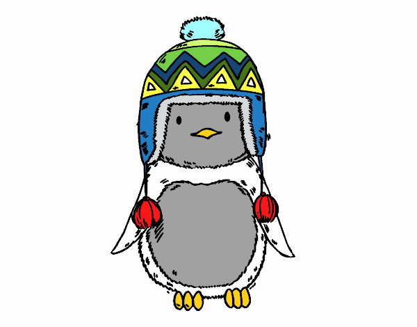 Bebé pingüino con gorrito