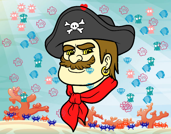 El pirata pro en el oceano