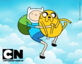 Finn y Jake abrazados