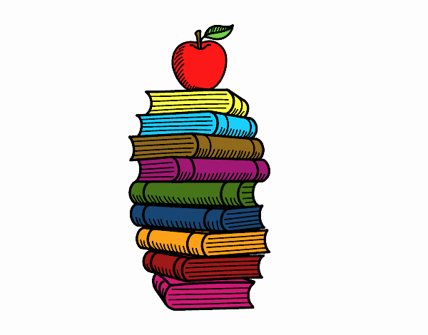 Libros y manzana