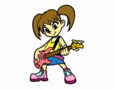 Niña con guitarra eléctrica