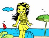 Niña en la playa