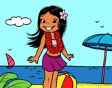 Niña en la playa