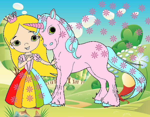 Princesa y unicornio