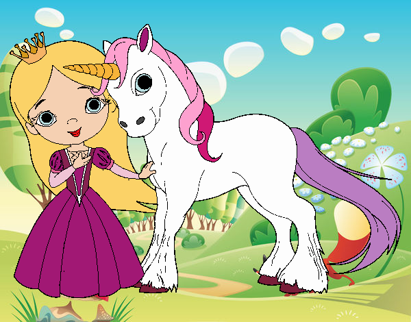 Princesa y unicornio