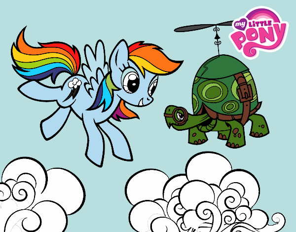 Rainbow Dash y la tortuga tanque