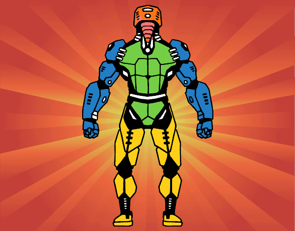 Robot luchador de espaldas