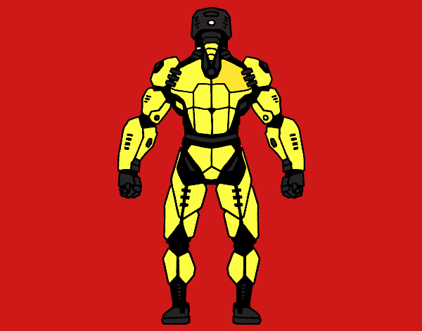 Robot luchador de espaldas