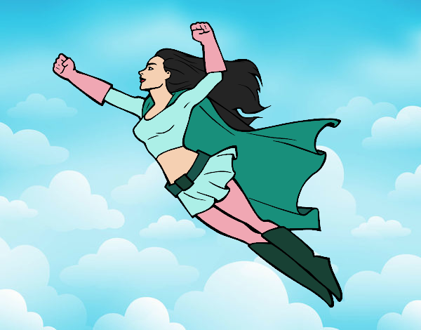 Súper chica volando