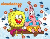 Bob Esponja y Patricio en bañador