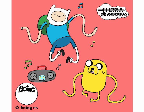 Finn y Jake escuchando música