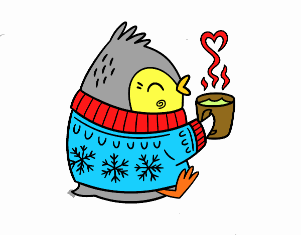 Pajarito tomando un té