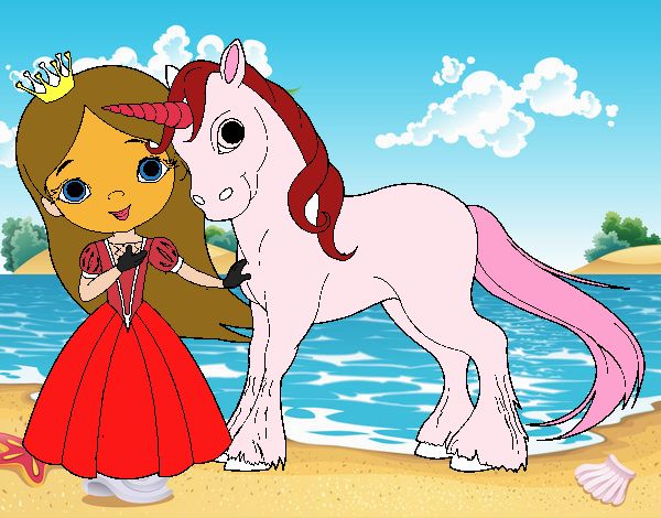 Princesa y unicornio