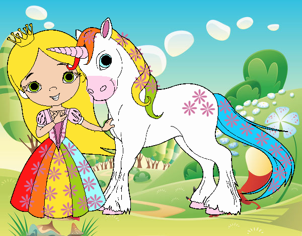 Princesa y unicornio