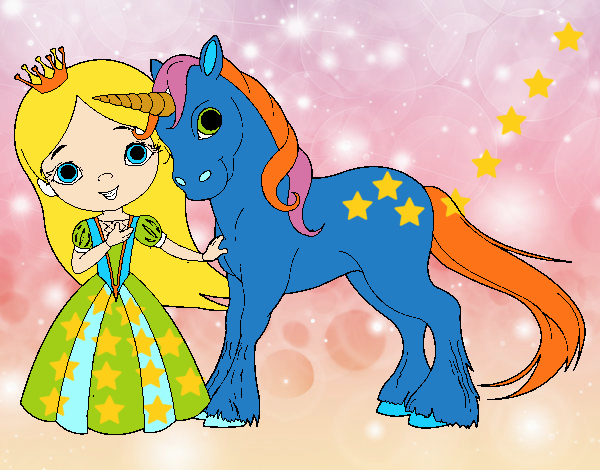 Princesa y unicornio