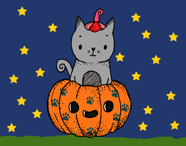 Un gatito de Halloween