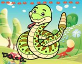 Una serpiente de cascabel