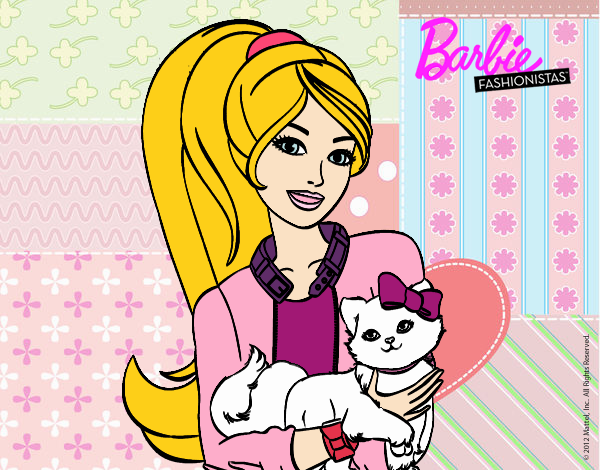 Barbie con su linda gatita