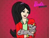 Barbie con su linda gatita