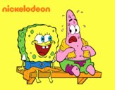 Bob Esponja y Patricio en bañador