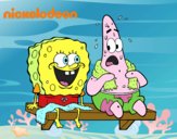 Bob Esponja y Patricio en bañador