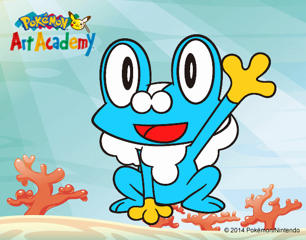 Froakie saludando