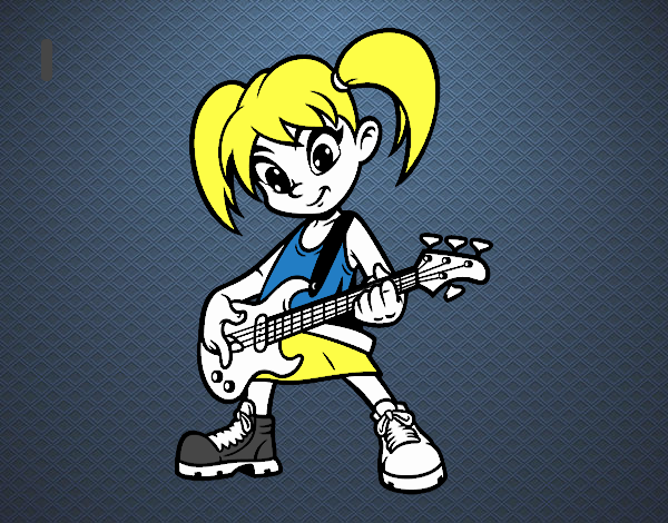 Niña con guitarra eléctrica