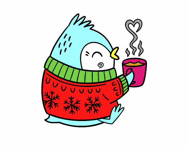 Pajarito tomando un té