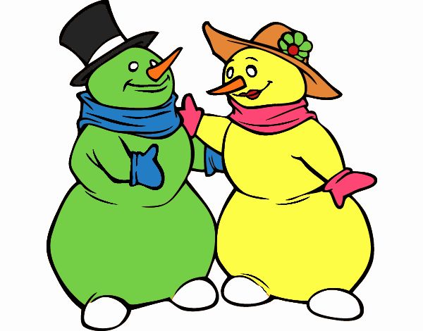 Pareja de muñecos de nieve