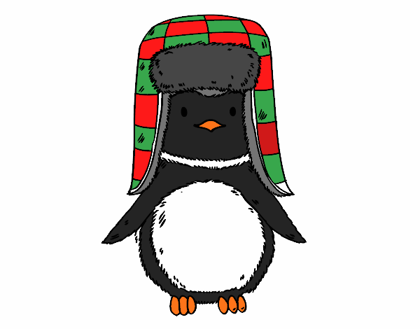 Pingüino con gorro