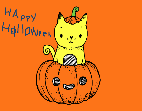 Un gatito de Halloween