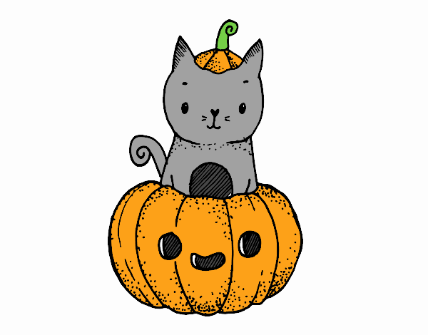 Un gatito de Halloween