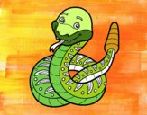 Una serpiente de cascabel