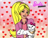 Barbie con su linda gatita