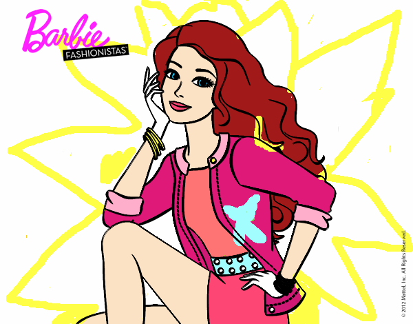 barbie magica pasarela  coloreada por natalia