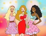 Barbie y sus amigas vestidas de fiesta