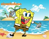 Bob Esponja saludando