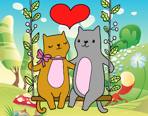 Gatitos enamorados