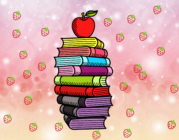 Libros y manzana