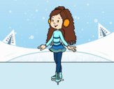 Niña patinadora sobre hielo